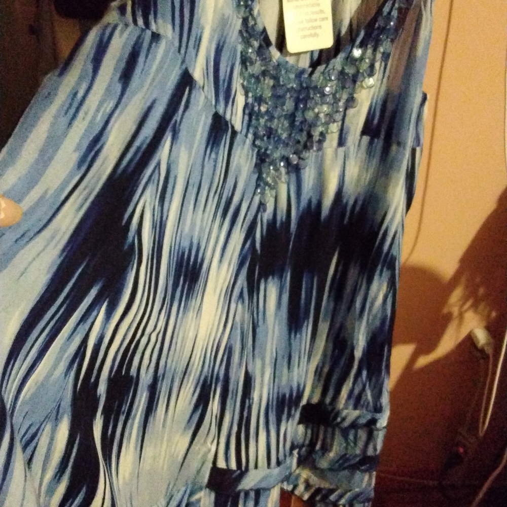 Roaman's Elegant Blue and Black Dress